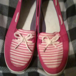 Red Striped Boat Shoes